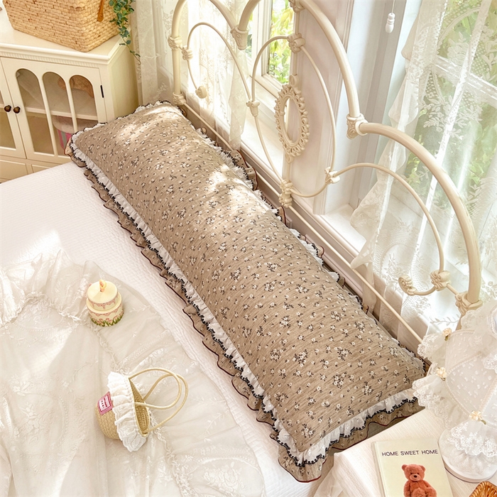 91家纺网 家纺一手货源 找家纺 圣比熊 2026新款A类云朵棉蕾丝双层花边枕套加长双人情侣1.8米枕芯内胆套1.5m枕头 黎梦