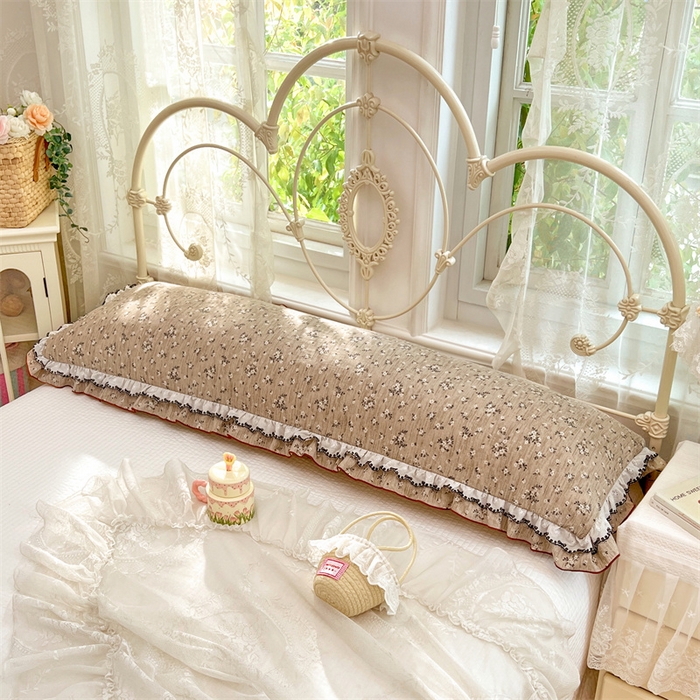 91家纺网 家纺一手货源 找家纺 圣比熊 2026新款A类云朵棉蕾丝双层花边枕套加长双人情侣1.8米枕芯内胆套1.5m枕头 黎梦