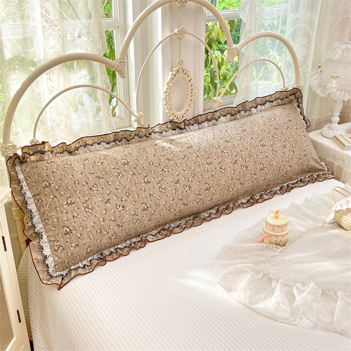 91家纺网 家纺一手货源 找家纺 圣比熊 2026新款A类云朵棉蕾丝双层花边枕套加长双人情侣1.8米枕芯内胆套1.5m枕头 黎梦