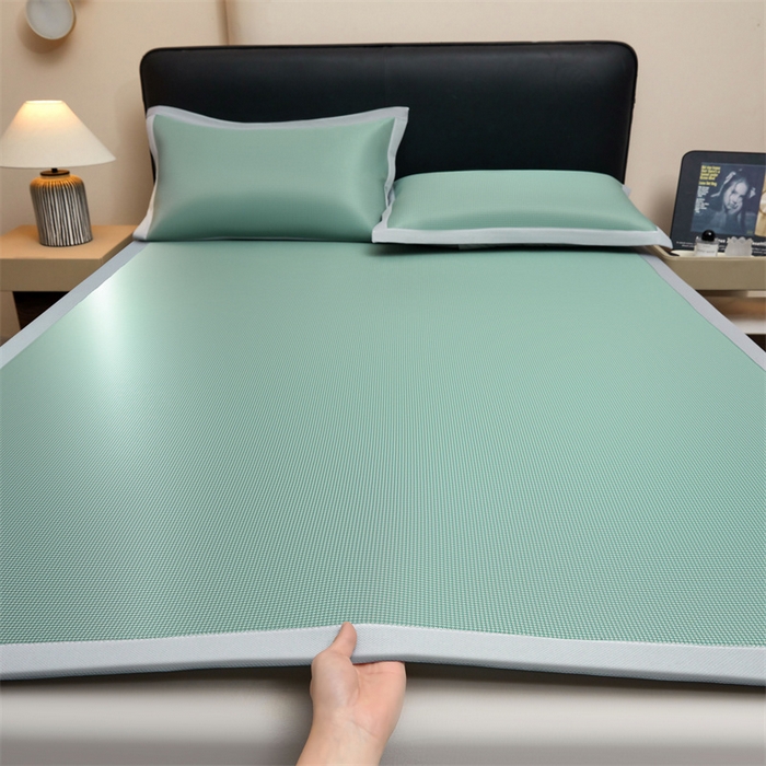 91家纺网 家纺一手货源 找家纺 （总）女子家纺 2026新款碳光冰丝席子三件套加厚三明治冰丝软席席子凉席-平铺席