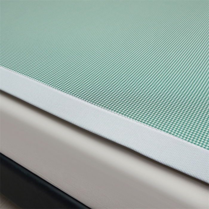 91家纺网 家纺一手货源 找家纺 女子家纺 2026新款碳光冰丝席子三件套加厚三明治冰丝软席席子凉席-平铺席 千鸟格-绑带款-松石绿