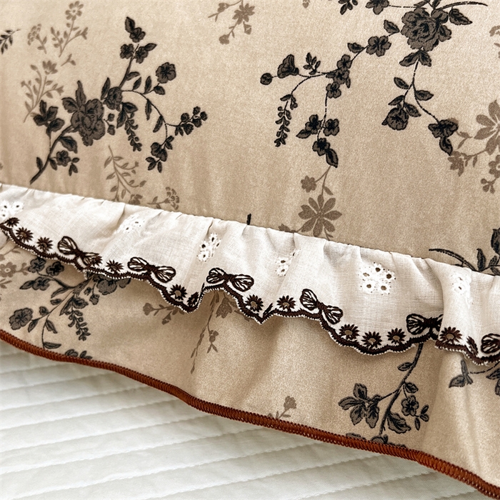 91家纺网 家纺一手货源 找家纺 圣比熊 2026新款A类云朵棉蕾丝双层花边枕套宿舍单人单只一只装枕芯48x74cm内胆套 花时令