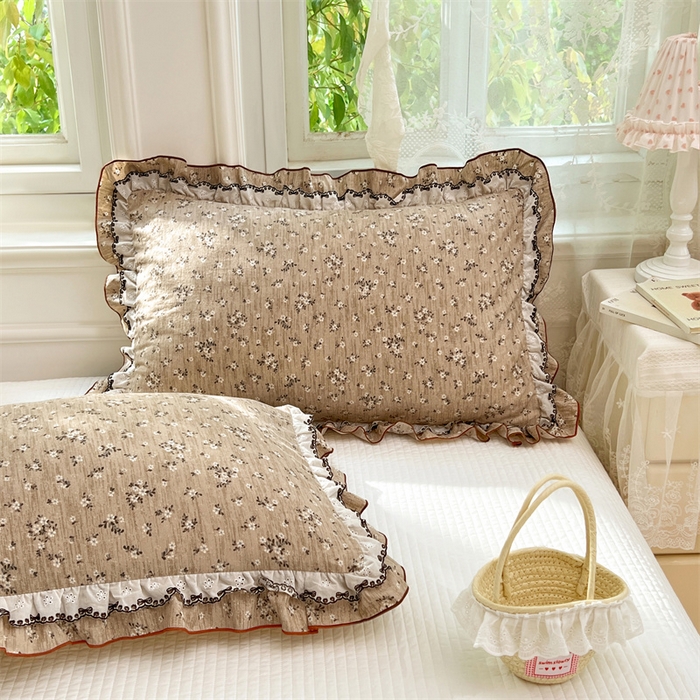 91家纺网 家纺一手货源 找家纺 圣比熊 2026新款A类云朵棉蕾丝双层花边枕套宿舍单人单只一只装枕芯48x74cm内胆套 黎梦