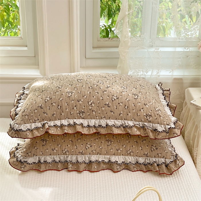 91家纺网 家纺一手货源 找家纺 圣比熊 2026新款A类云朵棉蕾丝双层花边枕套宿舍单人单只一只装枕芯48x74cm内胆套 黎梦