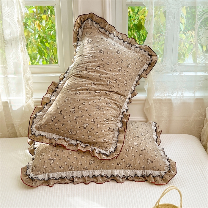 91家纺网 家纺一手货源 找家纺 圣比熊 2026新款A类云朵棉蕾丝双层花边枕套宿舍单人单只一只装枕芯48x74cm内胆套 黎梦