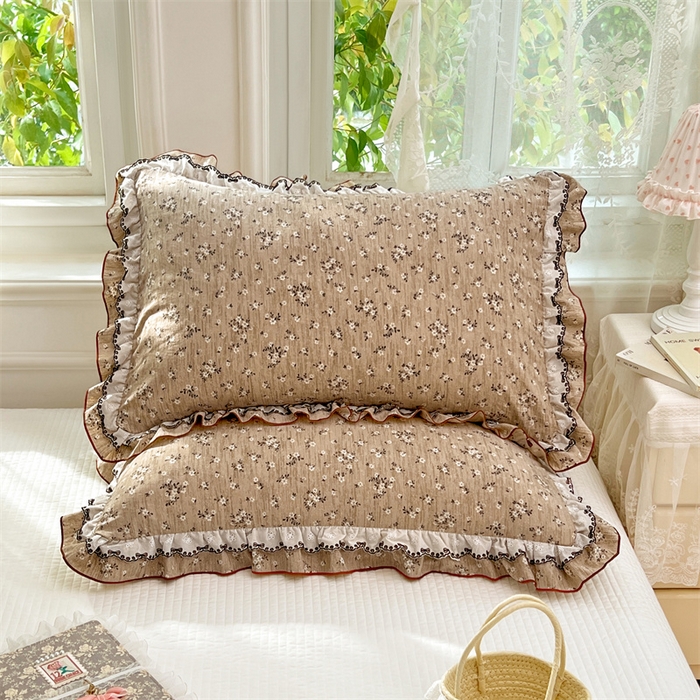 91家纺网 家纺一手货源 找家纺 圣比熊 2026新款A类云朵棉蕾丝双层花边枕套宿舍单人单只一只装枕芯48x74cm内胆套 黎梦