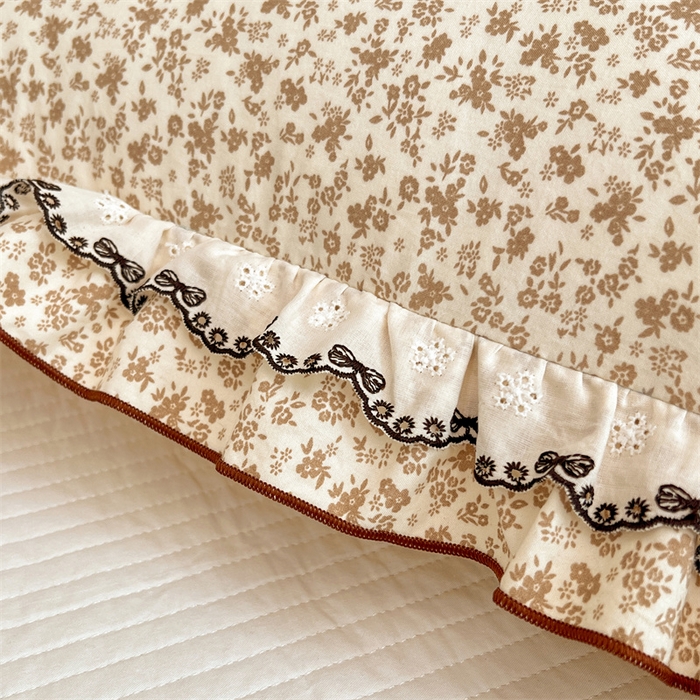 91家纺网 家纺一手货源 找家纺 圣比熊 2026新款A类云朵棉蕾丝双层花边枕套宿舍单人单只一只装枕芯48x74cm内胆套 浮影