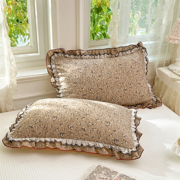 91家纺网 家纺一手货源 找家纺 圣比熊 2026新款A类云朵棉蕾丝双层花边枕套宿舍单人单只一只装枕芯48x74cm内胆套 黎梦