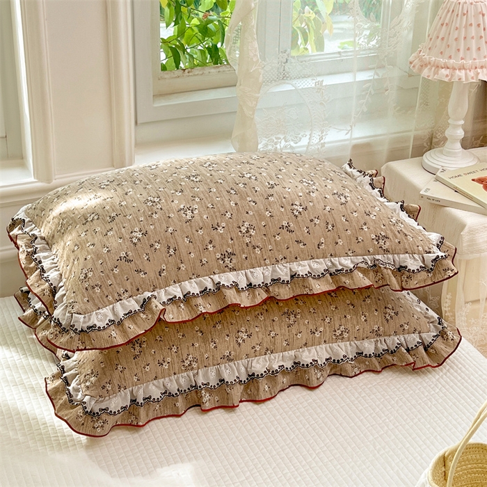 91家纺网 家纺一手货源 找家纺 圣比熊 2026新款A类云朵棉蕾丝双层花边枕套宿舍单人单只一只装枕芯48x74cm内胆套 黎梦