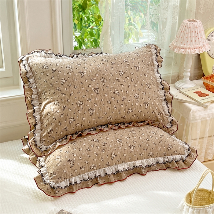 圣比熊 2026新款A类云朵棉蕾丝双层花边枕套宿舍单人单只一只装枕芯48x74cm内胆套 黎梦