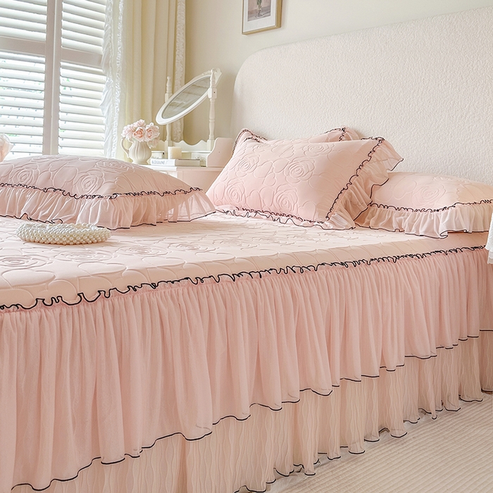 91家纺网 家纺一手货源 找家纺 网红馆（ck家纺） 2026春夏新款仲夏冰丝凉席夏被夏凉被空调被四件套 仲夏-粉