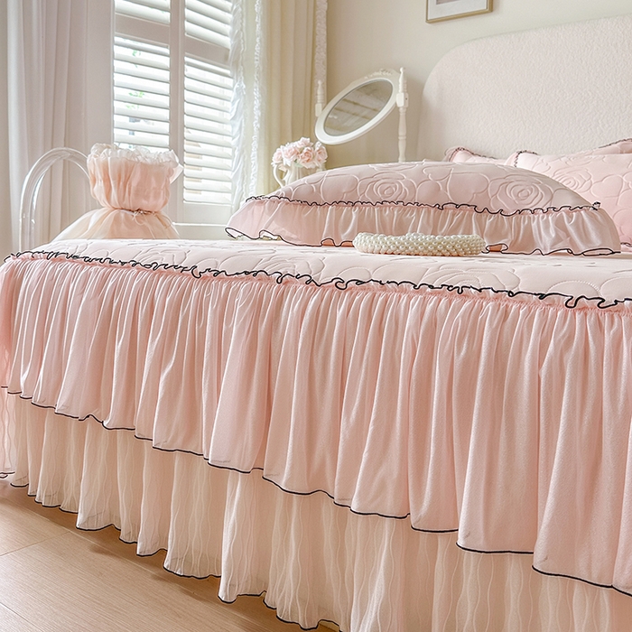 91家纺网 家纺一手货源 找家纺 网红馆（ck家纺） 2026春夏新款仲夏冰丝凉席夏被夏凉被空调被四件套 仲夏-粉