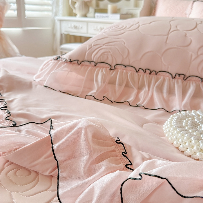 91家纺网 家纺一手货源 找家纺 网红馆（ck家纺） 2026春夏新款仲夏冰丝凉席夏被夏凉被空调被四件套 仲夏-粉