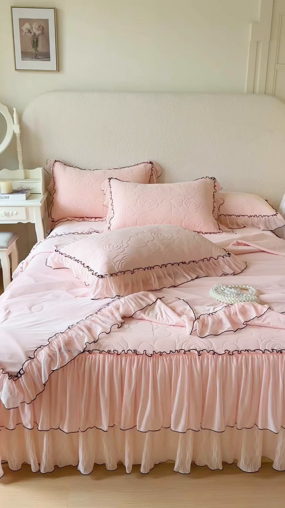 91家纺网 家纺一手货源 找家纺 网红馆（ck家纺） 2026春夏新款仲夏冰丝凉席夏被夏凉被空调被四件套 仲夏-粉