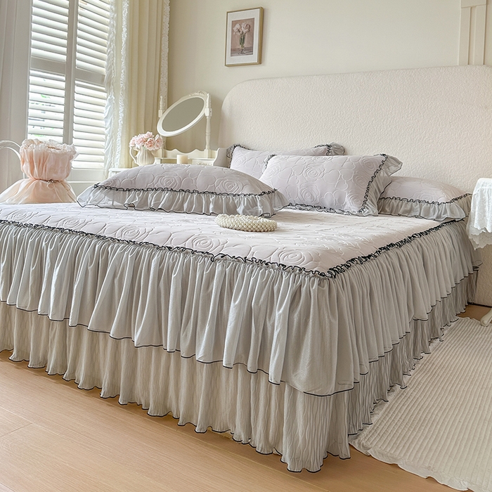 91家纺网 家纺一手货源 找家纺 网红馆（ck家纺） 2026春夏新款仲夏冰丝凉席夏被夏凉被空调被四件套 仲夏-灰