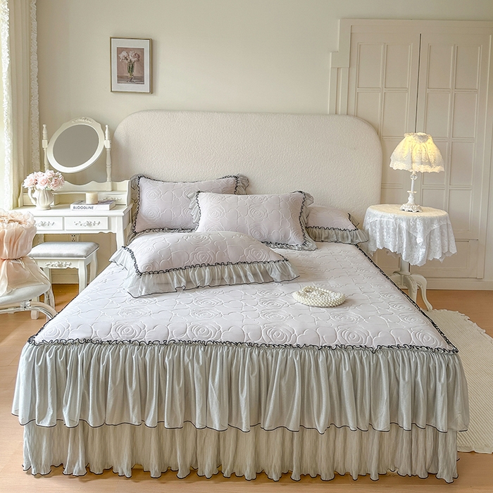 91家纺网 家纺一手货源 找家纺 网红馆（ck家纺） 2026春夏新款仲夏冰丝凉席夏被夏凉被空调被四件套 仲夏-灰