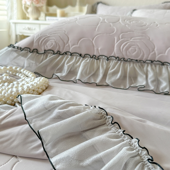 91家纺网 家纺一手货源 找家纺 网红馆（ck家纺） 2026春夏新款仲夏冰丝凉席夏被夏凉被空调被四件套 仲夏-灰