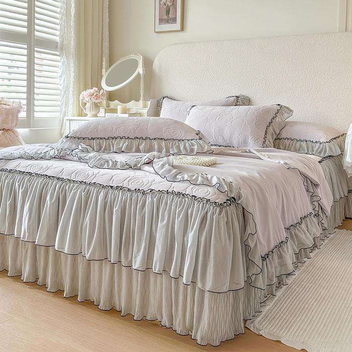 91家纺网 家纺一手货源 找家纺 网红馆（ck家纺） 2026春夏新款仲夏冰丝凉席夏被夏凉被空调被四件套 仲夏-灰