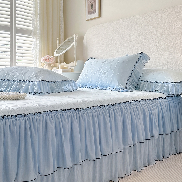 91家纺网 家纺一手货源 找家纺 网红馆（ck家纺） 2026春夏新款仲夏冰丝凉席夏被夏凉被空调被四件套 仲夏-蓝