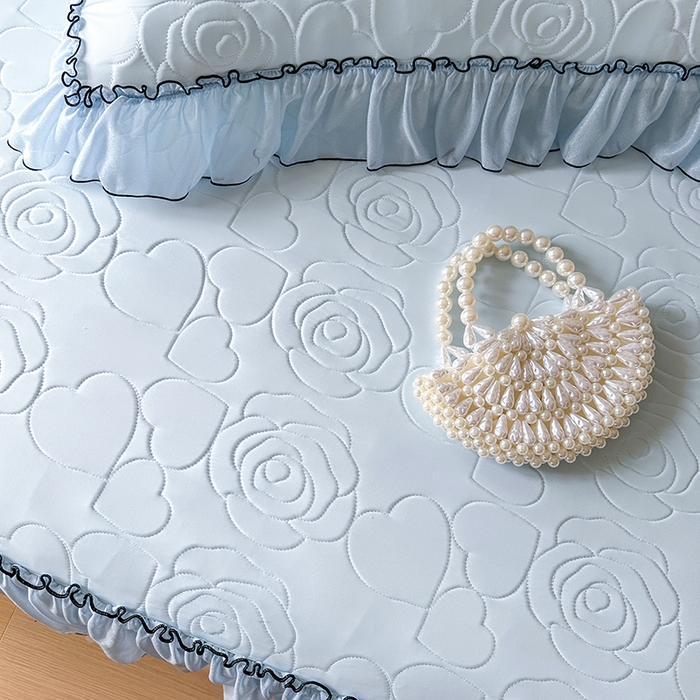 91家纺网 家纺一手货源 找家纺 网红馆（ck家纺） 2026春夏新款仲夏冰丝凉席夏被夏凉被空调被四件套 仲夏-蓝