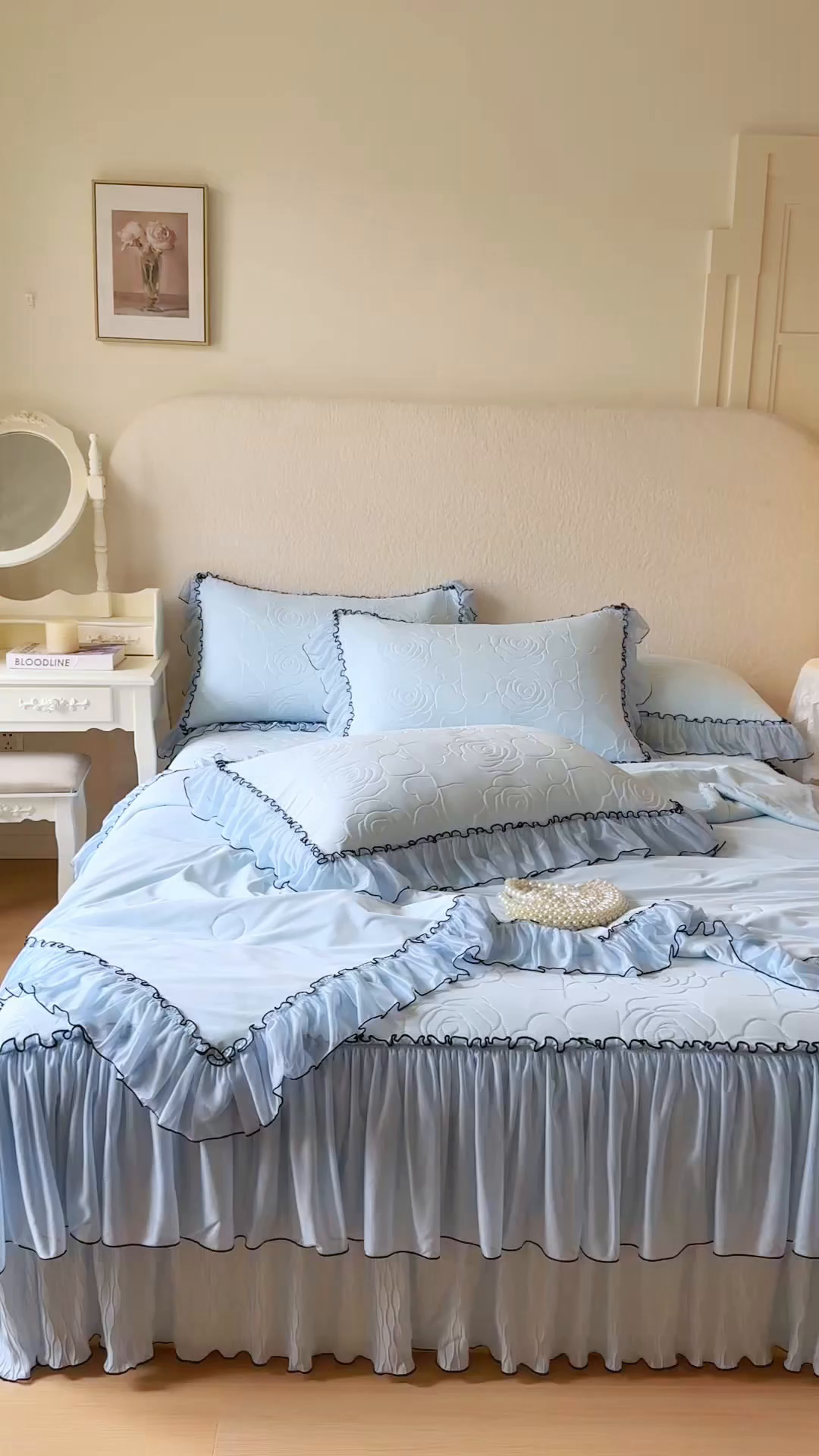 91家纺网 家纺一手货源 找家纺 网红馆（ck家纺） 2026春夏新款仲夏冰丝凉席夏被夏凉被空调被四件套 仲夏-蓝