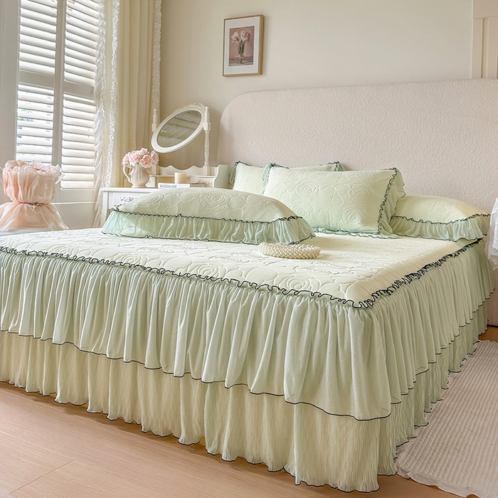 91家纺网 家纺一手货源 找家纺 网红馆（ck家纺） 2026春夏新款仲夏冰丝凉席夏被夏凉被空调被四件套 仲夏-绿