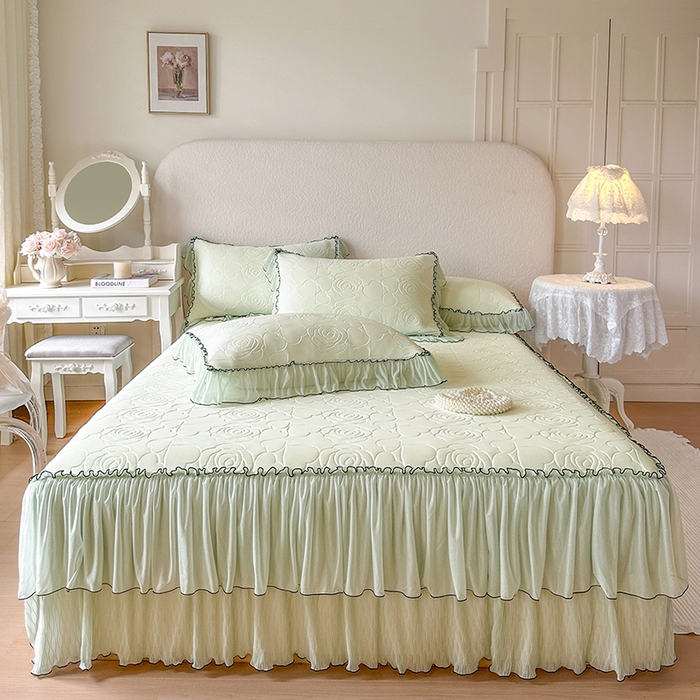 91家纺网 家纺一手货源 找家纺 网红馆（ck家纺） 2026春夏新款仲夏冰丝凉席夏被夏凉被空调被四件套 仲夏-绿