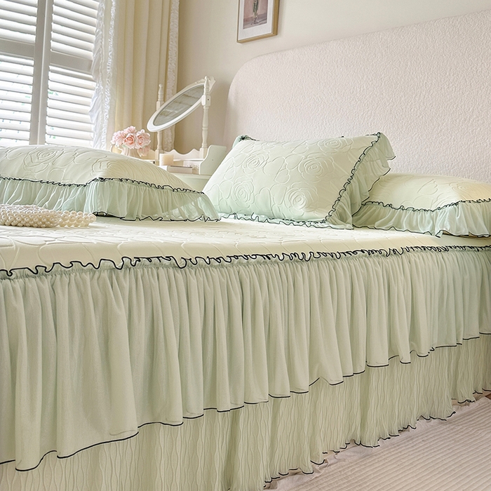 91家纺网 家纺一手货源 找家纺 网红馆（ck家纺） 2026春夏新款仲夏冰丝凉席夏被夏凉被空调被四件套 仲夏-绿