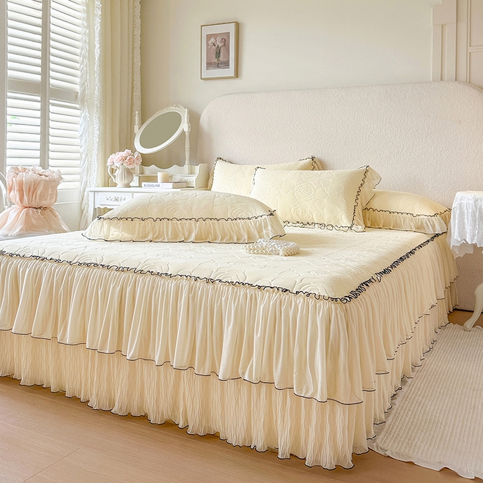 91家纺网 家纺一手货源 找家纺 网红馆（ck家纺） 2026春夏新款仲夏冰丝凉席夏被夏凉被空调被四件套 仲夏-米