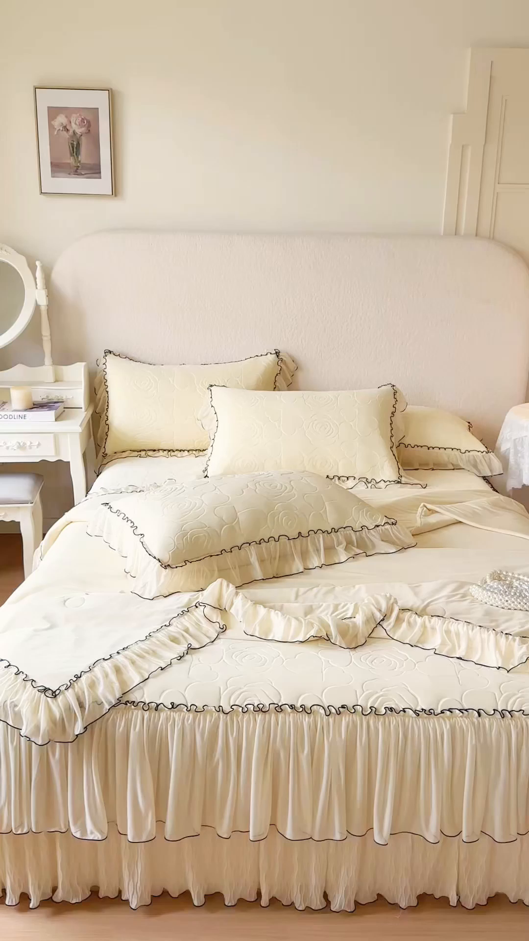 91家纺网 家纺一手货源 找家纺 网红馆（ck家纺） 2026春夏新款仲夏冰丝凉席夏被夏凉被空调被四件套 仲夏-米