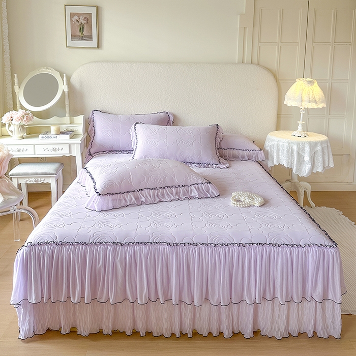 91家纺网 家纺一手货源 找家纺 网红馆（ck家纺） 2026春夏新款仲夏冰丝凉席夏被夏凉被空调被四件套 仲夏-紫