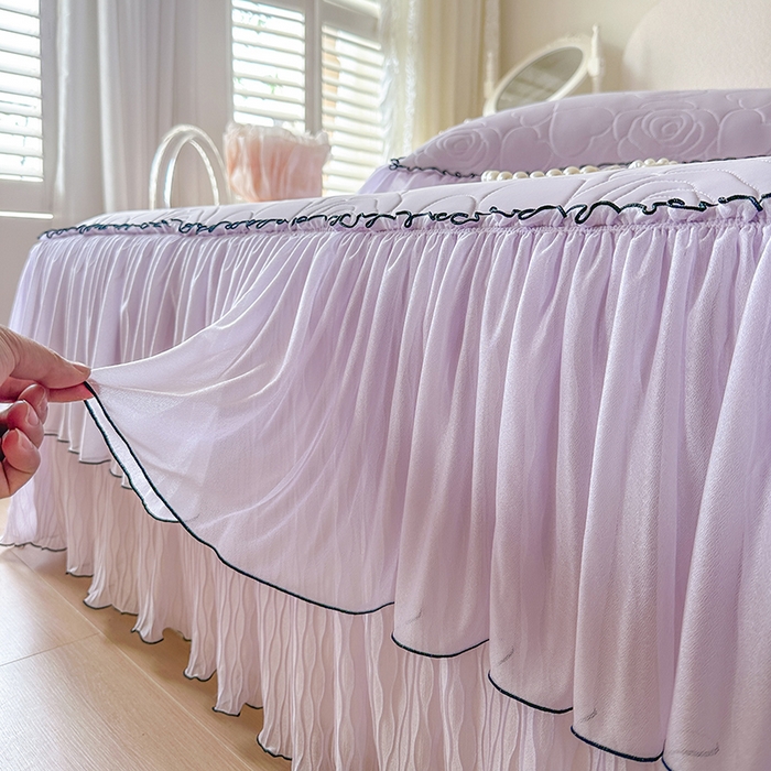 91家纺网 家纺一手货源 找家纺 网红馆（ck家纺） 2026春夏新款仲夏冰丝凉席夏被夏凉被空调被四件套 仲夏-紫