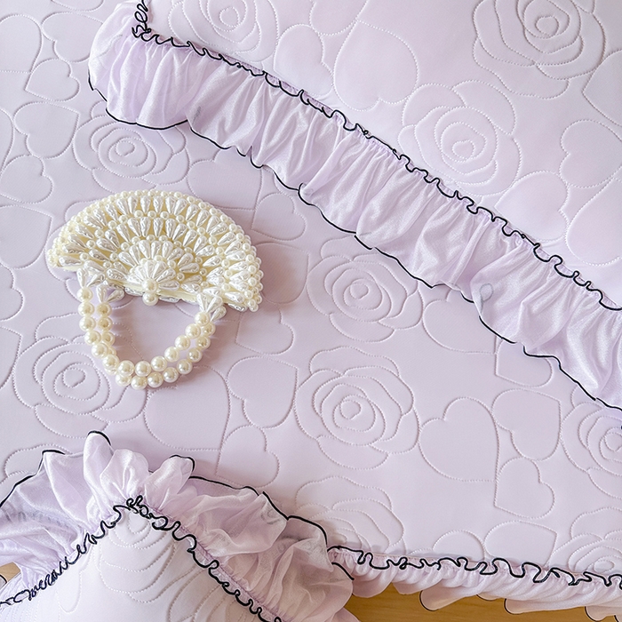 91家纺网 家纺一手货源 找家纺 网红馆（ck家纺） 2026春夏新款仲夏冰丝凉席夏被夏凉被空调被四件套 仲夏-紫