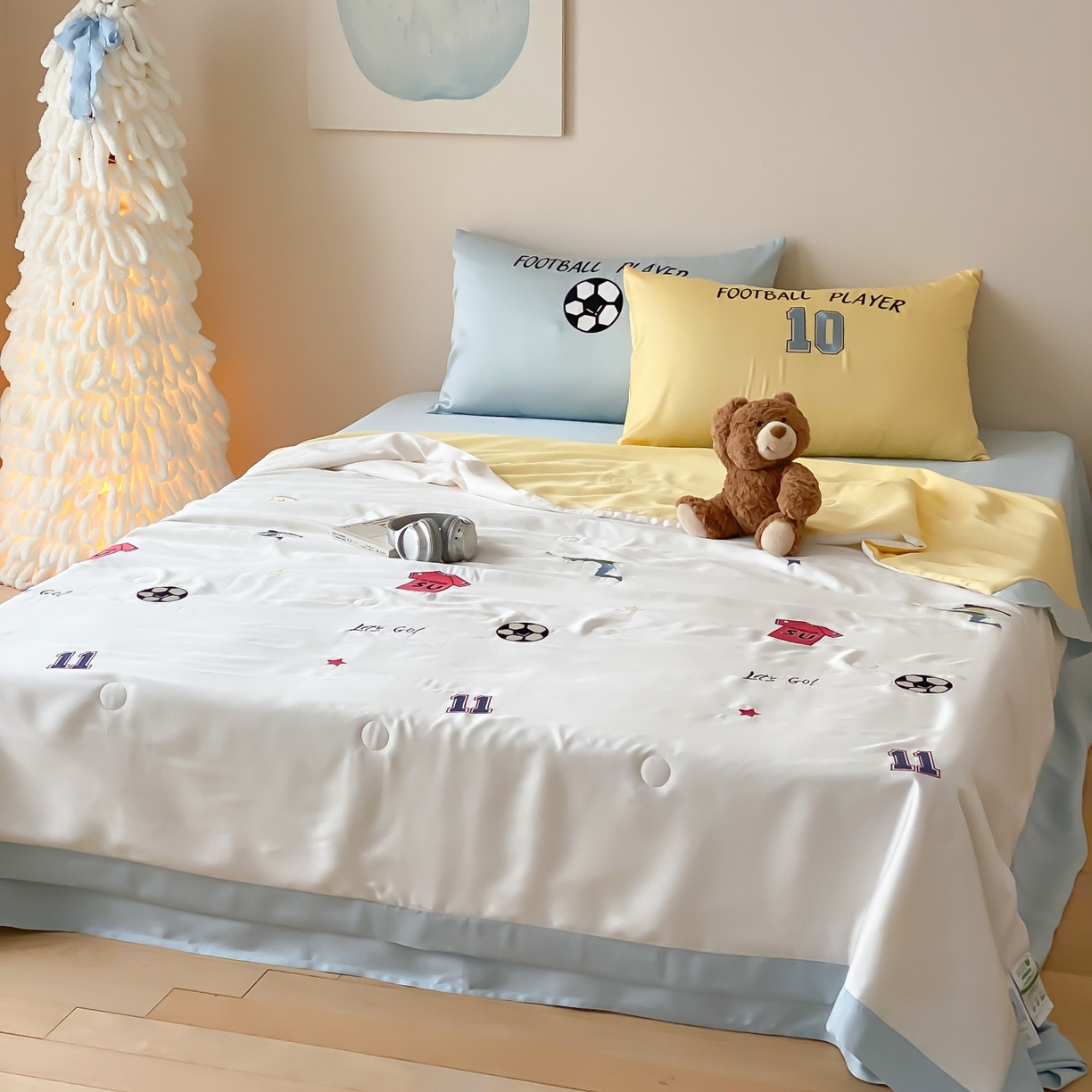 91家纺网 家纺一手货源 找家纺 （总）星野 2026新款60S进口奥地利兰精天丝夏被夏凉被空调被-足球梦