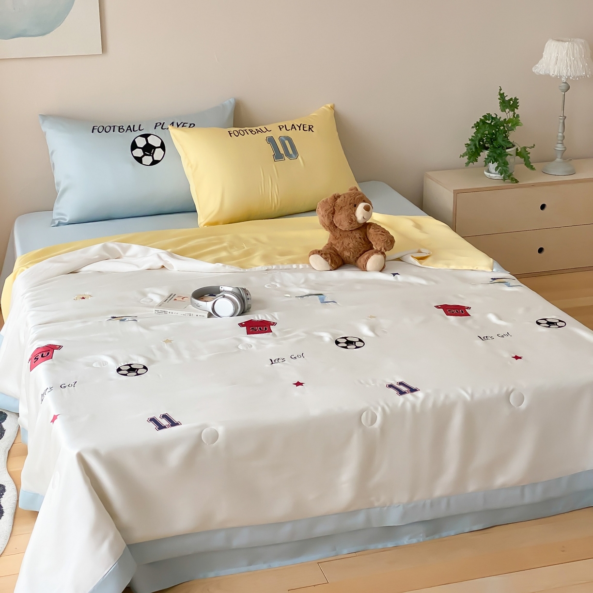 91家纺网 家纺一手货源 找家纺 （总）星野 2026新款60S进口奥地利兰精天丝夏被夏凉被空调被-足球梦