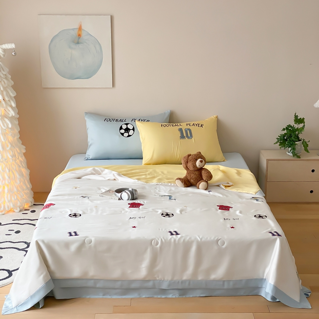 91家纺网 家纺一手货源 找家纺 （总）星野 2026新款60S进口奥地利兰精天丝夏被夏凉被空调被-足球梦