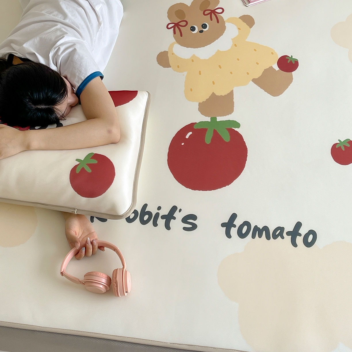 91家纺网 家纺一手货源 找家纺 （总）桃子家居 2026新款A类ins博主卡通数码印花高级品质撞色中分子1200D冰感丝凉感席冰丝三件套平铺床笠系列