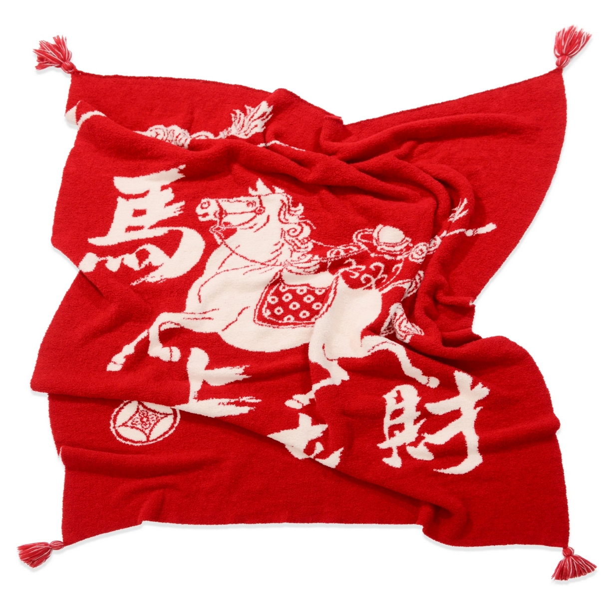 91家纺网 家纺一手货源 找家纺 （总）苏艺针织盖毯 2026新款A类半边绒国风祥瑞针织毯披肩毛毯多功能盖毯送礼礼物