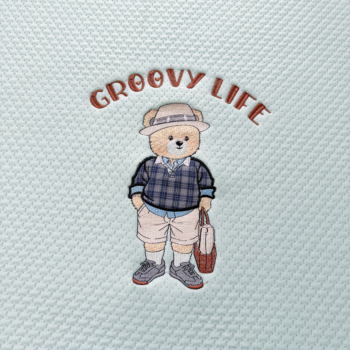 91家纺网 家纺一手货源 找家纺 喜居 2026新款凉感PE小熊刺绣系列床笠款凉席 凉感PE床笠-Mr. Bear-绿