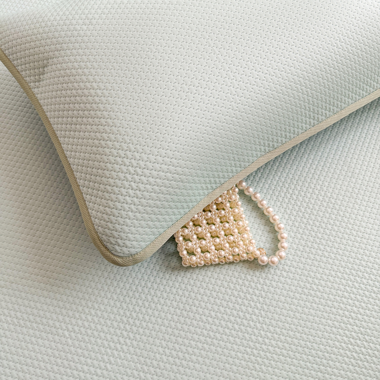 91家纺网 家纺一手货源 找家纺 喜居 2026新款凉感PE小熊刺绣系列床笠款凉席 凉感PE床笠-Mr. Bear-绿