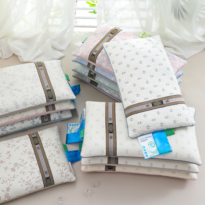 91家纺网 家纺一手货源 找家纺 （总）仁宇枕业 2026新款新品冰爽凉爽单边织带款夏凉荞麦枕头枕芯