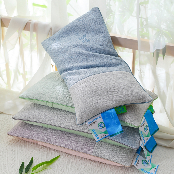 91家纺网 家纺一手货源 找家纺 （总）仁宇枕业 2026新款新品冰爽凉爽单边织带款夏凉荞麦枕头枕芯