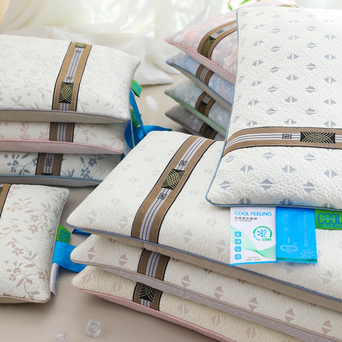 91家纺网 家纺一手货源 找家纺 （总）仁宇枕业 2026新款新品冰爽凉爽单边织带款夏凉荞麦枕头枕芯