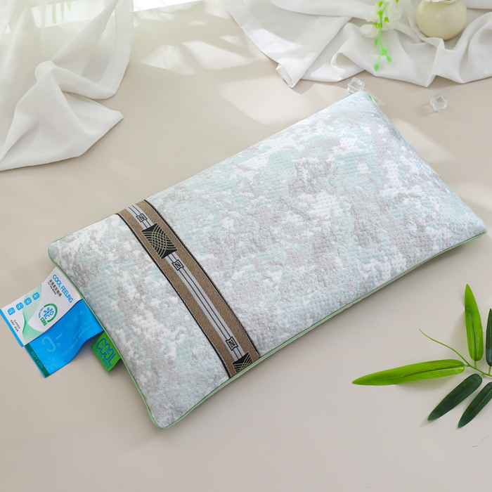 91家纺网 家纺一手货源 找家纺 （总）仁宇枕业 2026新款新品冰爽凉爽单边织带款夏凉荞麦枕头枕芯