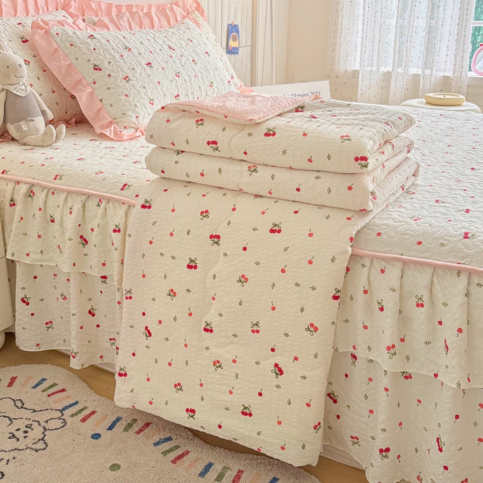 91家纺网 家纺一手货源 找家纺 （总）铠畅家纺 2026新款泡芙纱水洗棉夏被四件套