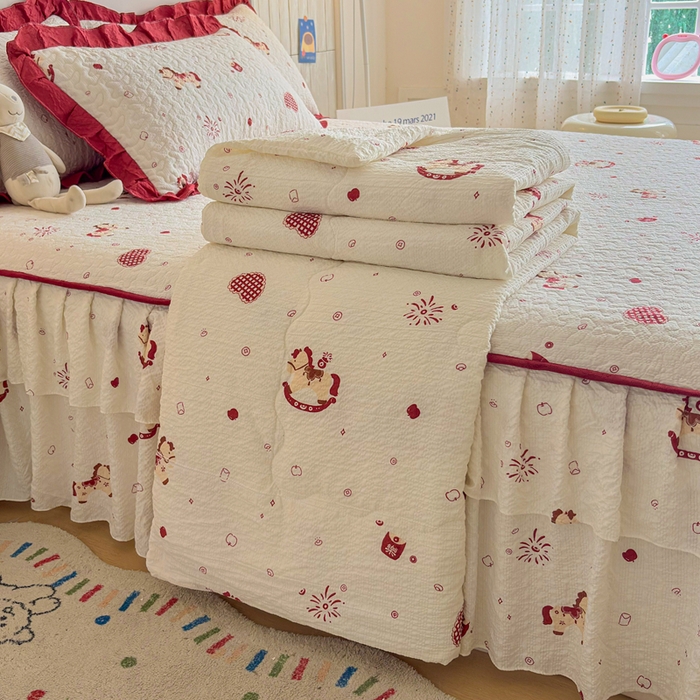 91家纺网 家纺一手货源 找家纺 （总）铠畅家纺 2026新款泡芙纱水洗棉夏被四件套