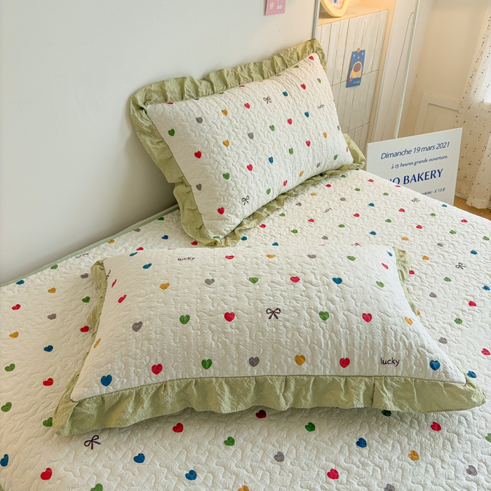 91家纺网 家纺一手货源 找家纺 铠畅家纺 2026新款泡芙纱水洗棉夏被四件套 彩心日记