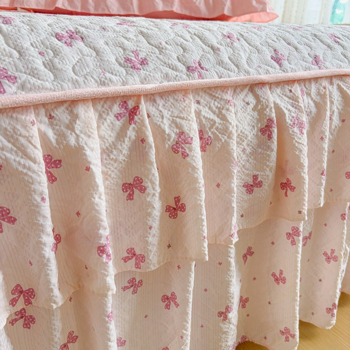 91家纺网 家纺一手货源 找家纺 铠畅家纺 2026新款泡芙纱水洗棉夏被四件套 粉蝶轻语