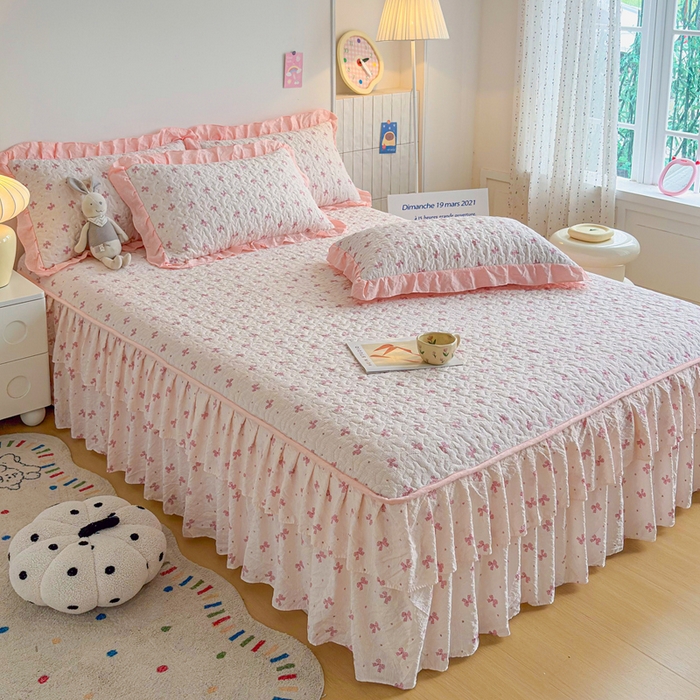 91家纺网 家纺一手货源 找家纺 铠畅家纺 2026新款泡芙纱水洗棉夏被四件套 粉蝶轻语