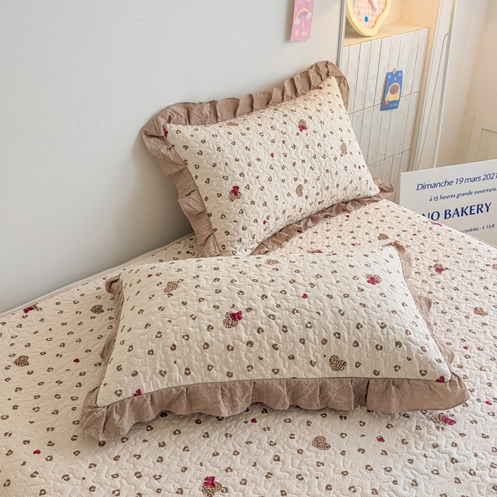 91家纺网 家纺一手货源 找家纺 铠畅家纺 2026新款泡芙纱水洗棉夏被四件套 奶咖新豹